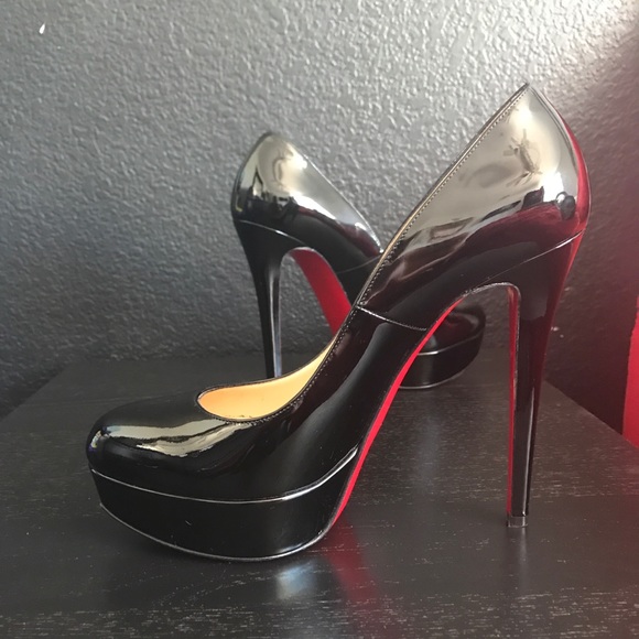 Louboutin Bianca 140 patent heels-black - Picture 1 of 8